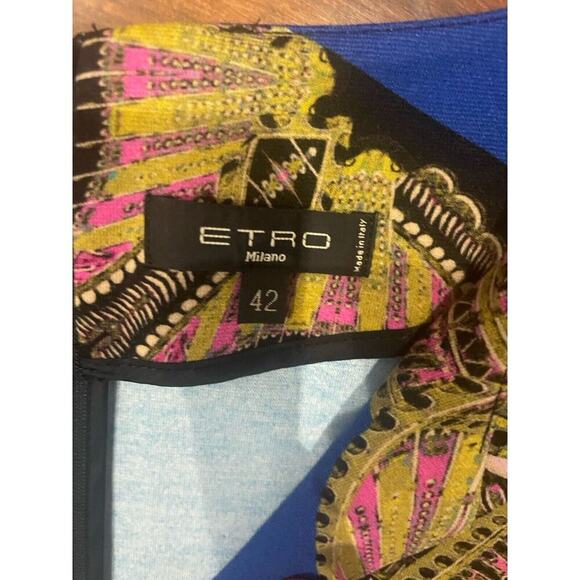 Etro Blue Paisley Dress 42 - Picture 3 of 4